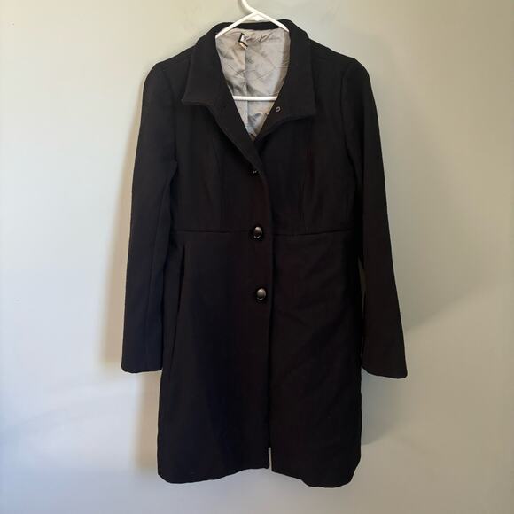 J. Crew Black Wool Button Down Peacoat - Picture 1 of 5